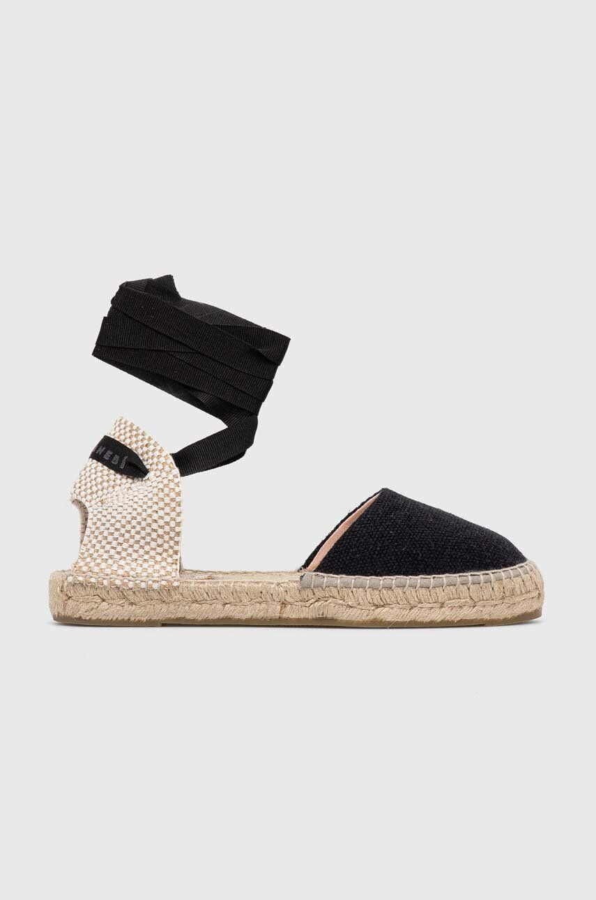 Manebi espadrile culoarea negru - Pled.ro