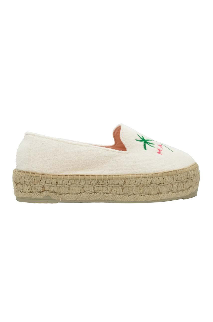 Manebi espadrile culoarea bej cu platforma - Pled.ro