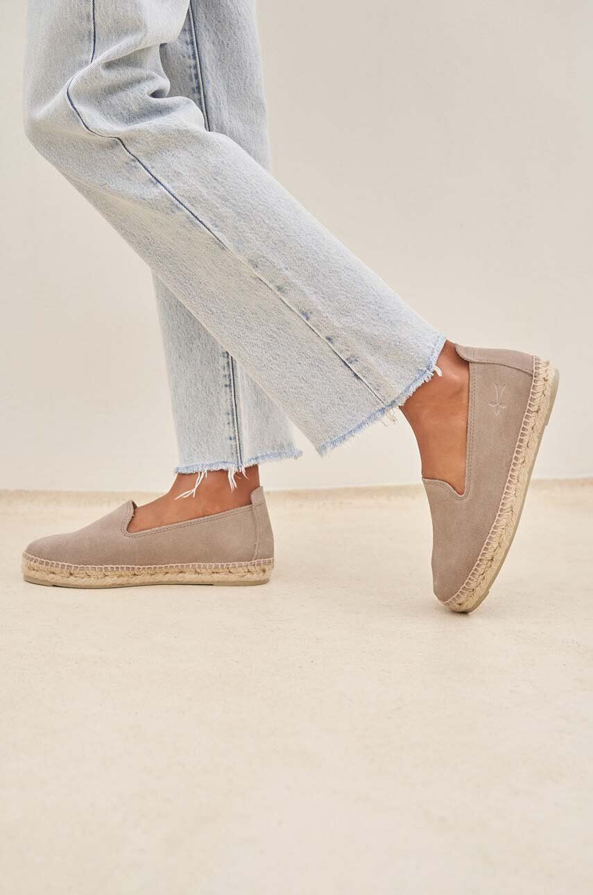 Manebi espadrile din piele intoarsa Flat Espadrilles culoarea maro W 1.9 N0 - Pled.ro