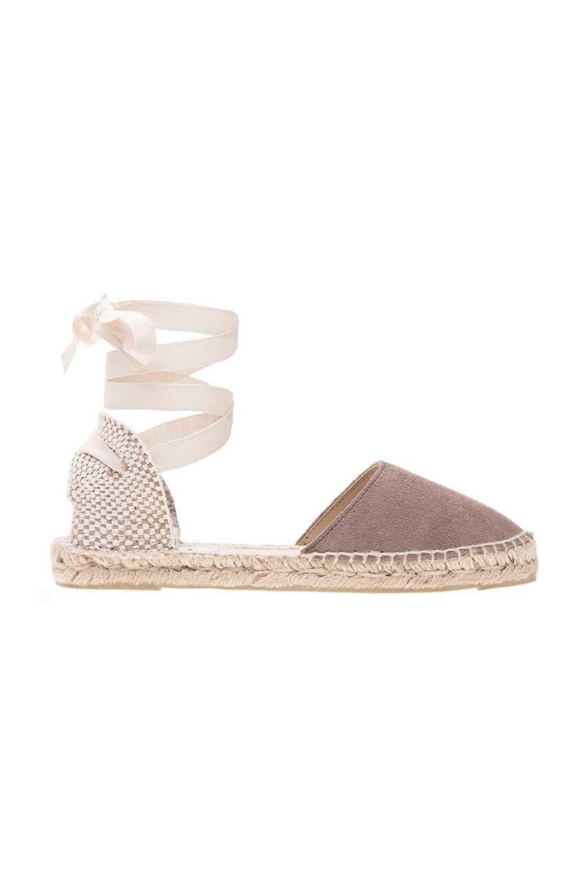 Manebi espadrile din piele intoarsa Flat Valenciana Espadrilles culoarea maro K 1.9 P0 - Pled.ro