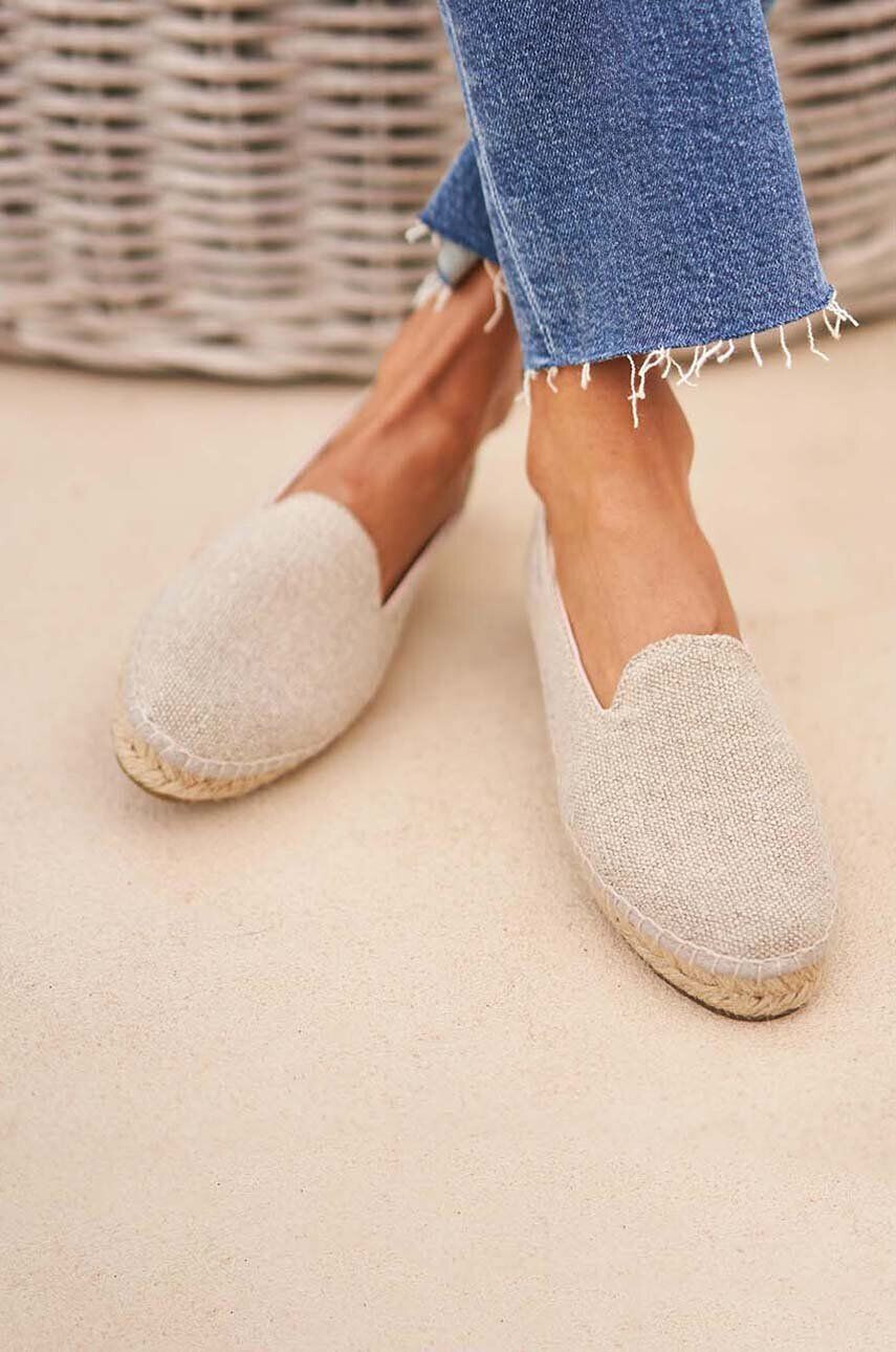 Manebi espadrile Flat Espadrilles culoarea bej O 7.1 N0 - Pled.ro