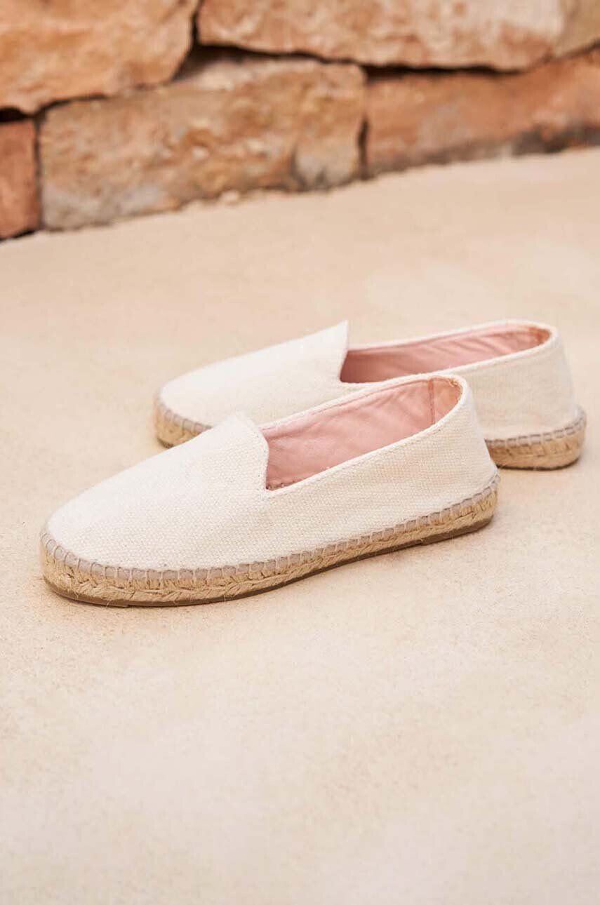 Manebi espadrile Flat Espadrilles culoarea alb O 7.0 N0 - Pled.ro