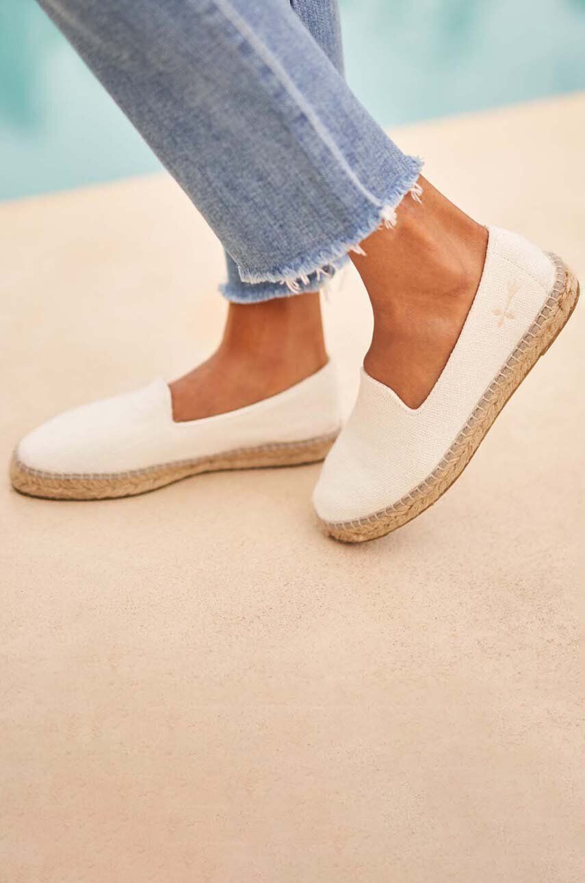 Manebi espadrile Flat Espadrilles culoarea alb O 7.0 N0 - Pled.ro