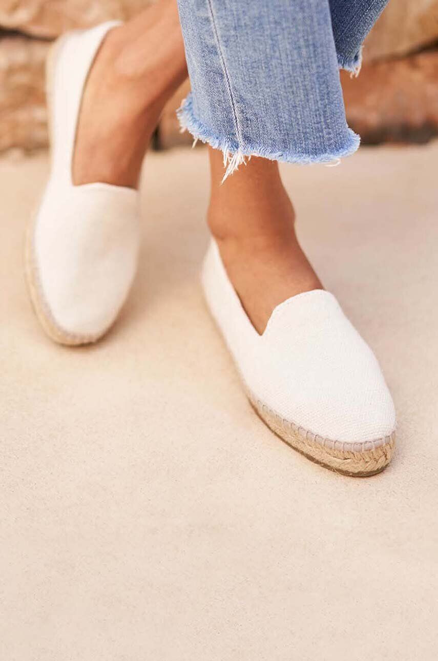 Manebi espadrile Flat Espadrilles culoarea alb O 7.0 N0 - Pled.ro