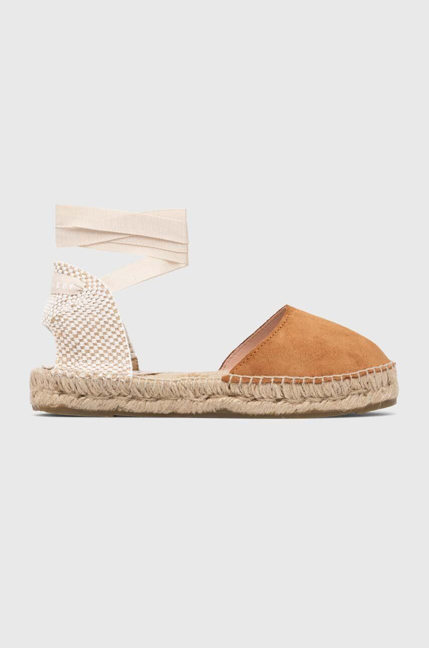 Manebi espadrile Flat Valenciana Espadrilles culoarea maro R 3.9 P0 - Pled.ro