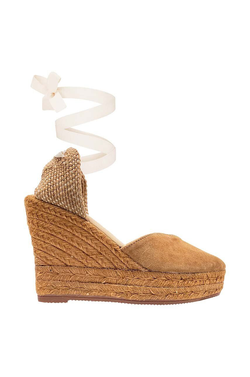 Manebi espadrile Heart-Shaped Wedge Espadrilles culoarea maro R 2.0 WH - Pled.ro