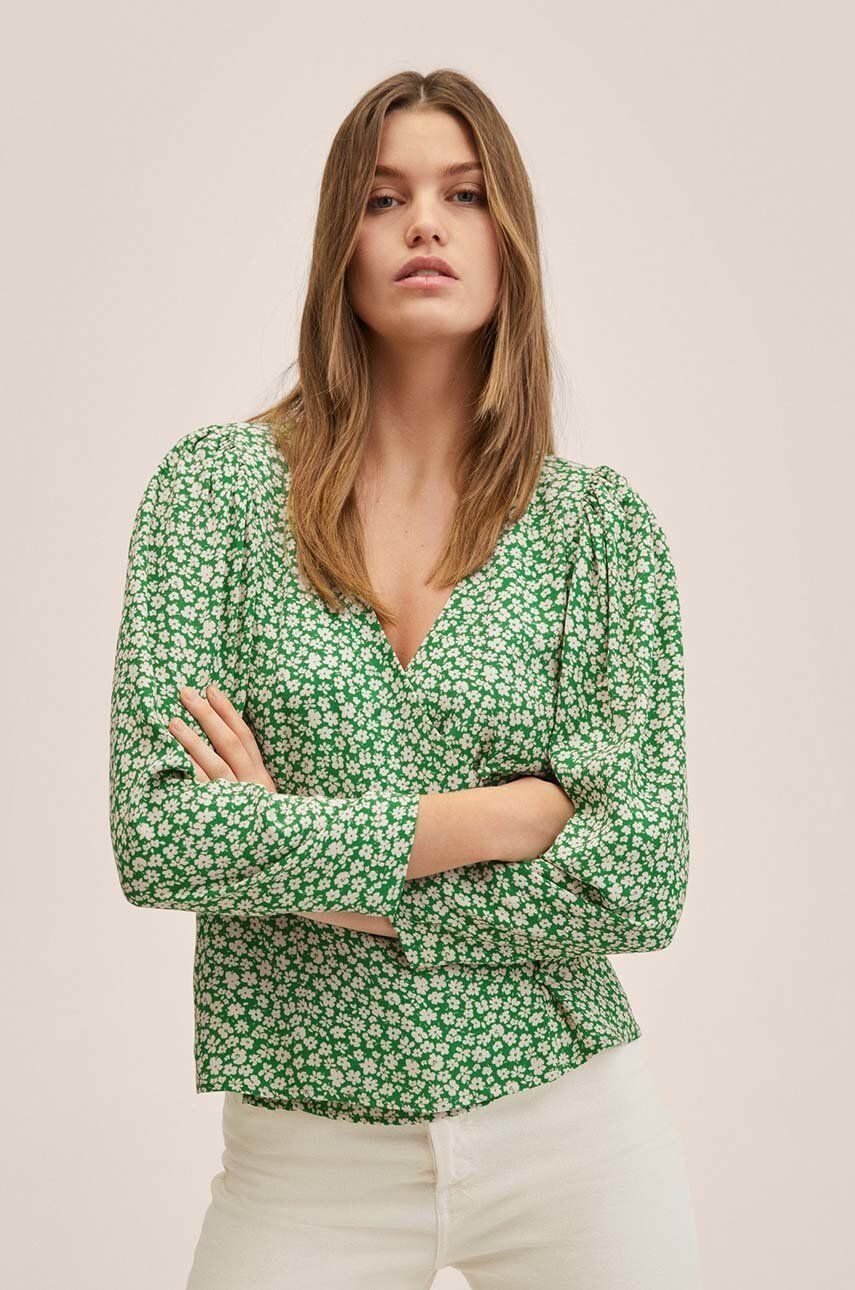 Mango bluza Carol femei culoarea verde modelator - Pled.ro