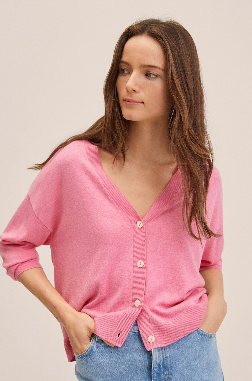 Mango cardigan femei culoarea roz light - Pled.ro