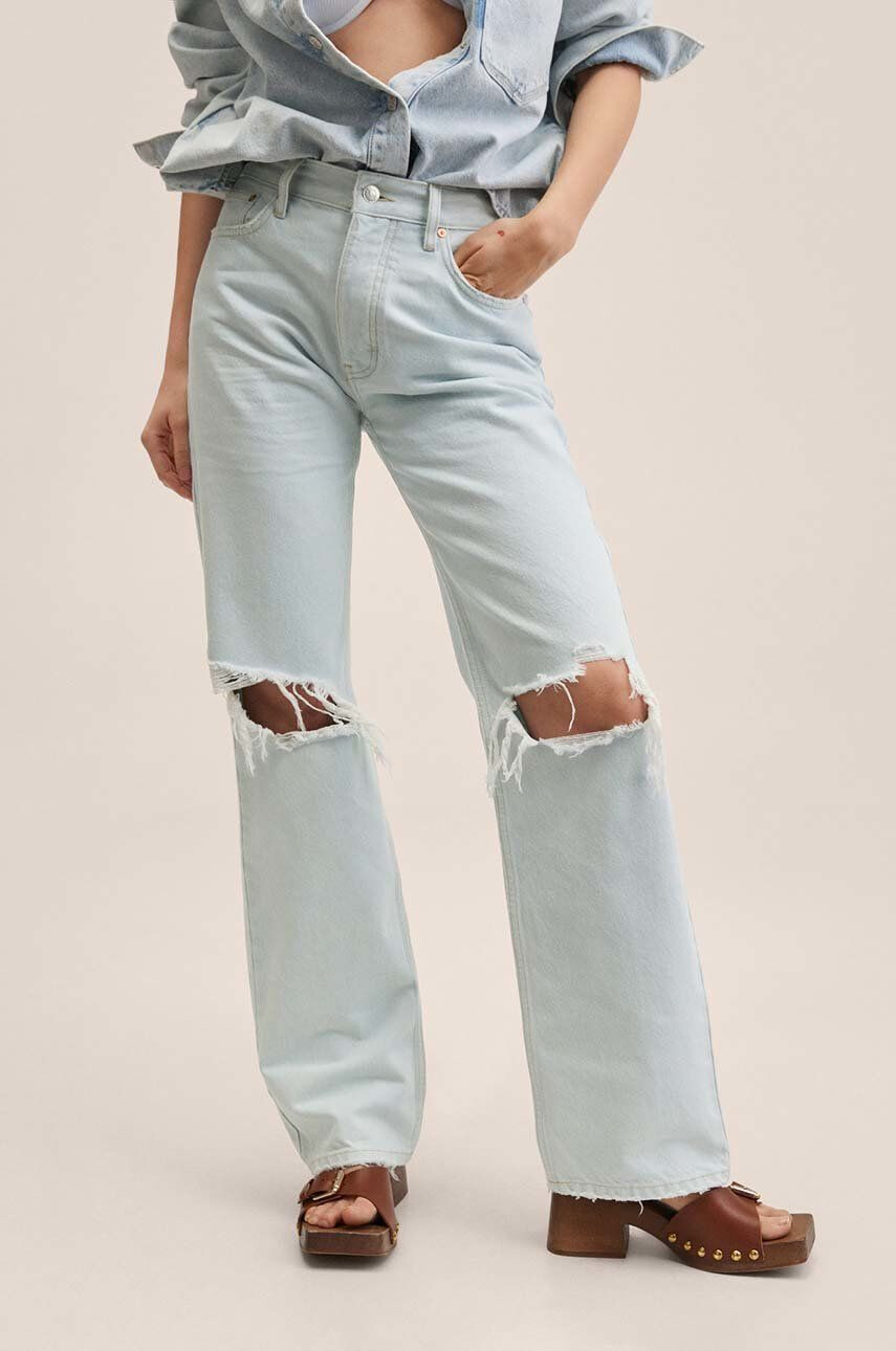 Mango jeansi Zoe femei high waist - Pled.ro