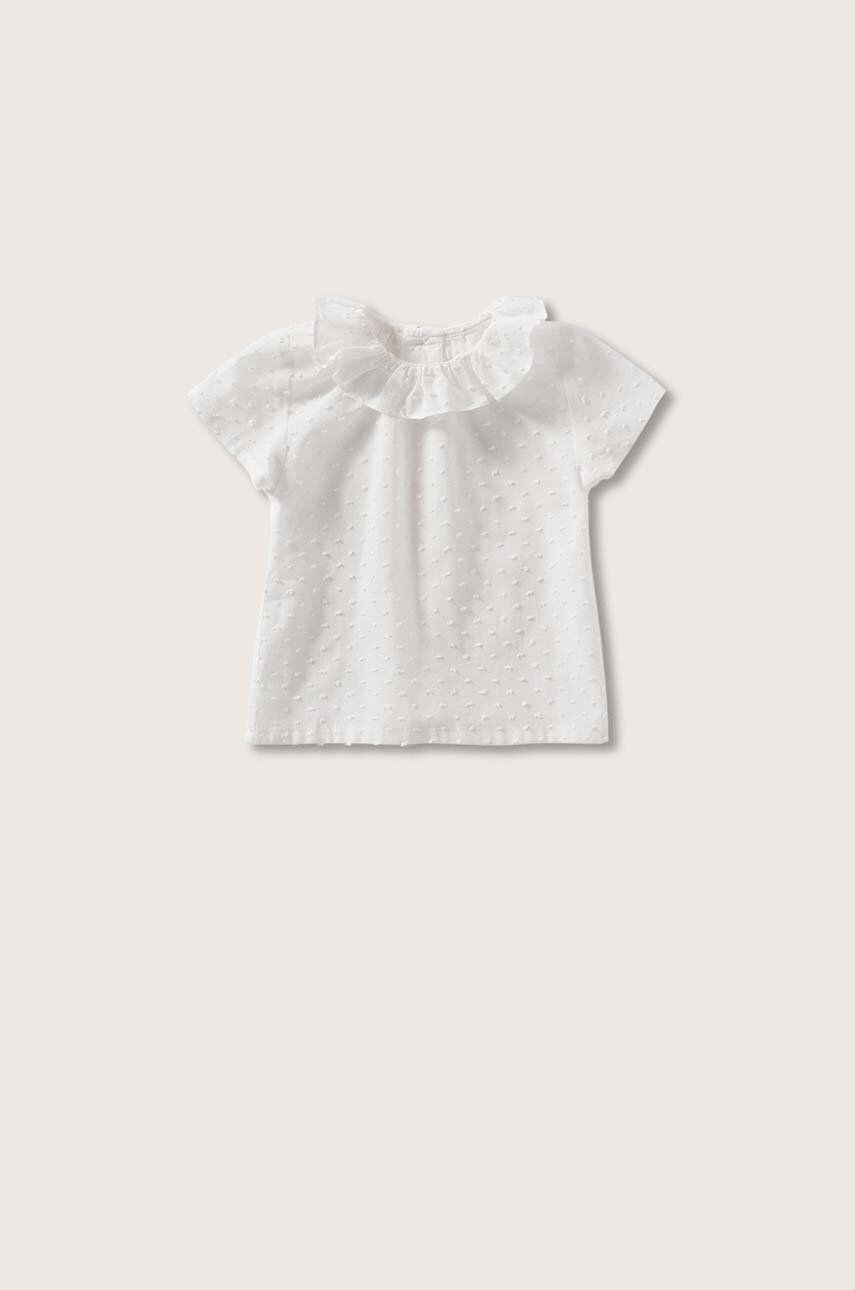 Mango Kids bluza de bumbac pentru copii Coria culoarea alb neted - Pled.ro