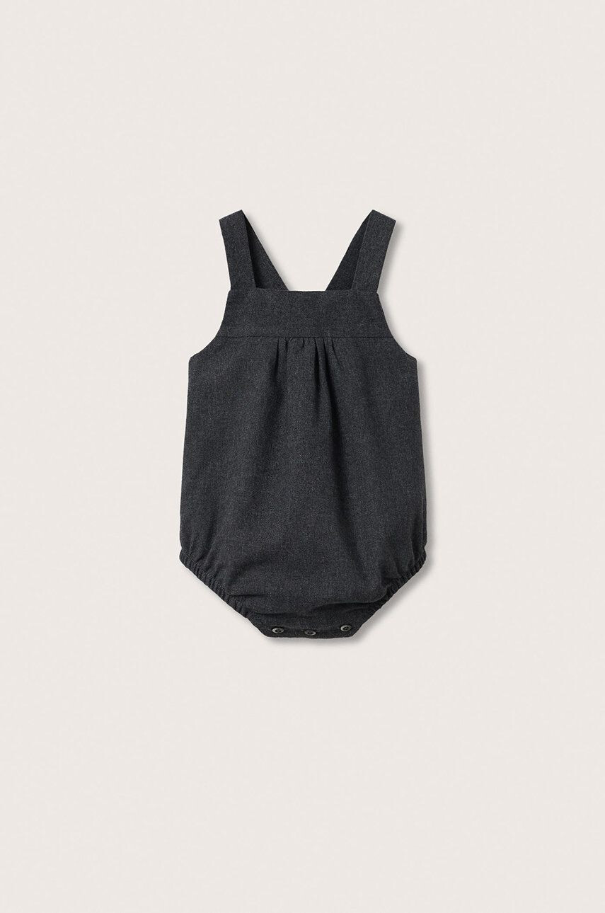 Mango Kids body bebe culoarea gri - Pled.ro