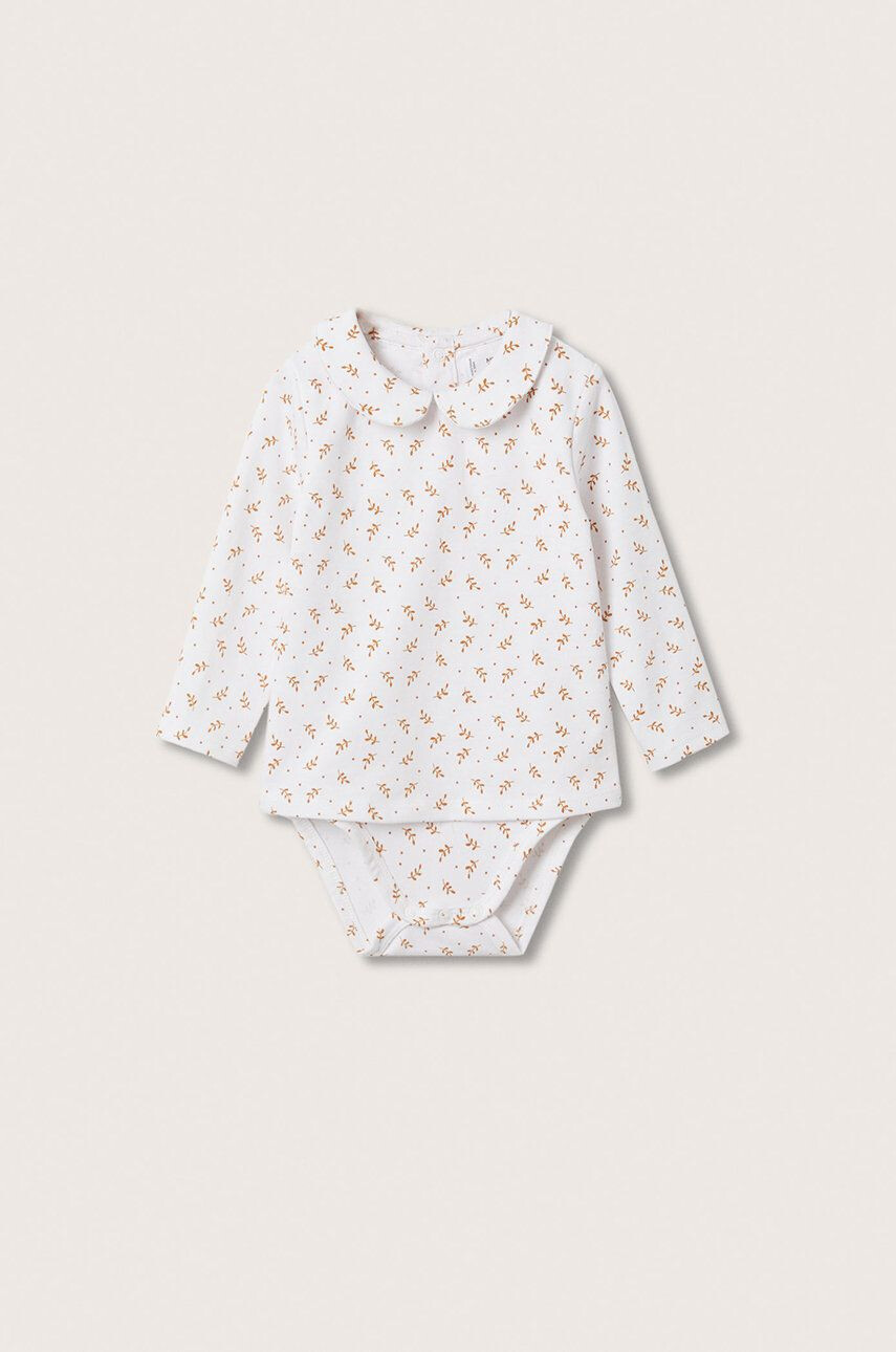 Mango Kids body bebe culoarea alb - Pled.ro