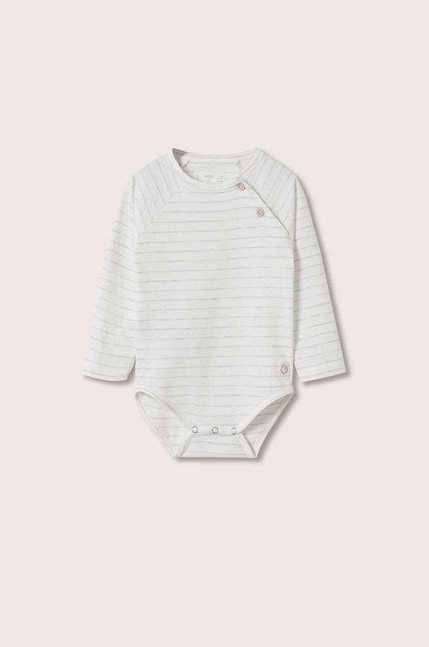 Mango Kids body bebe culoarea gri - Pled.ro