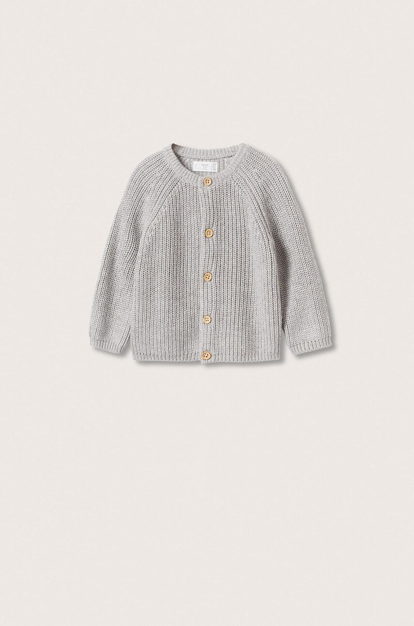 Mango Kids cardigan copii culoarea gri light - Pled.ro