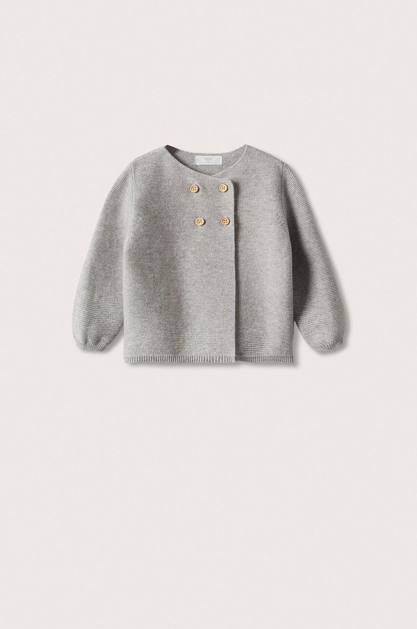 Mango Kids cardigan copii culoarea gri light - Pled.ro