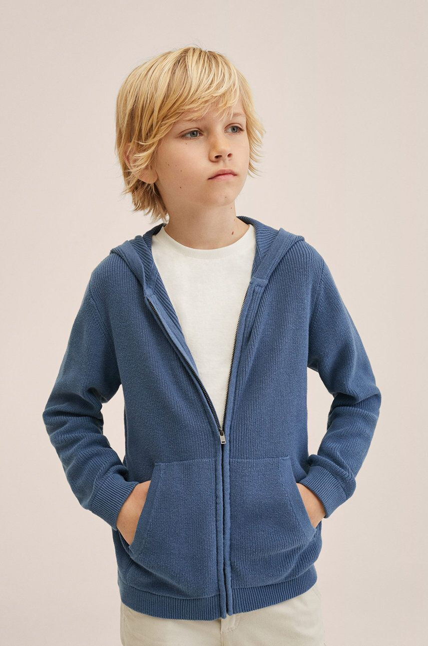 Mango Kids cardigan copii Ocean light - Pled.ro