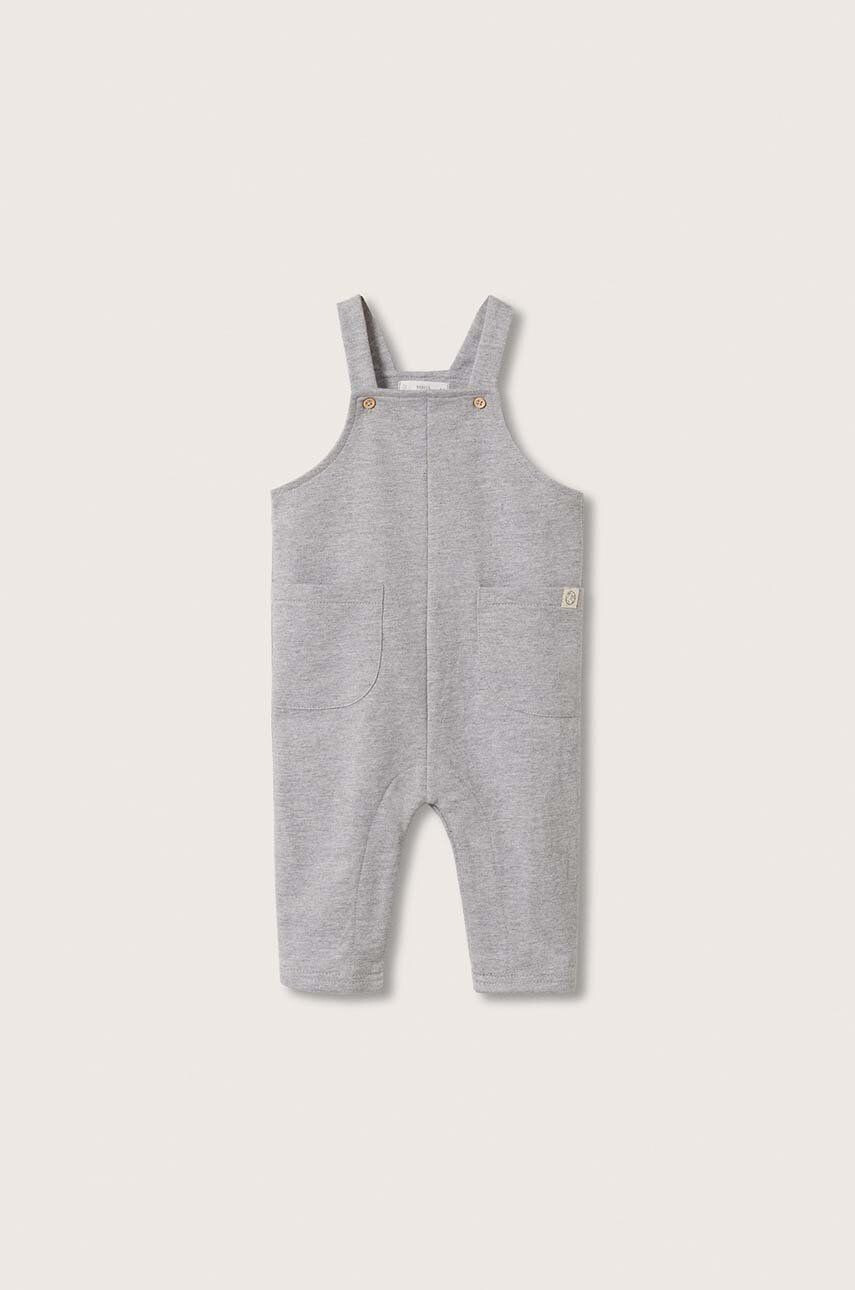 Mango Kids combinezon bebe culoarea gri - Pled.ro