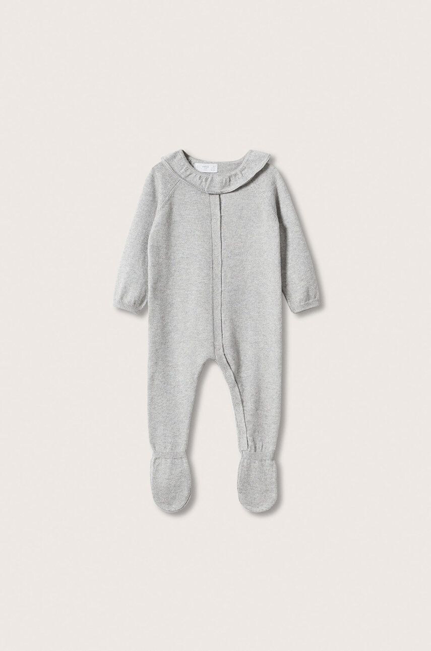 Mango Kids costum bebe culoarea gri - Pled.ro