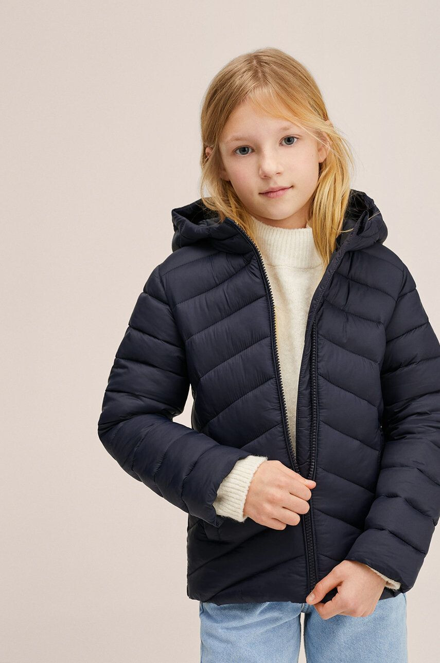 Mango Kids geaca copii culoarea albastru marin - Pled.ro