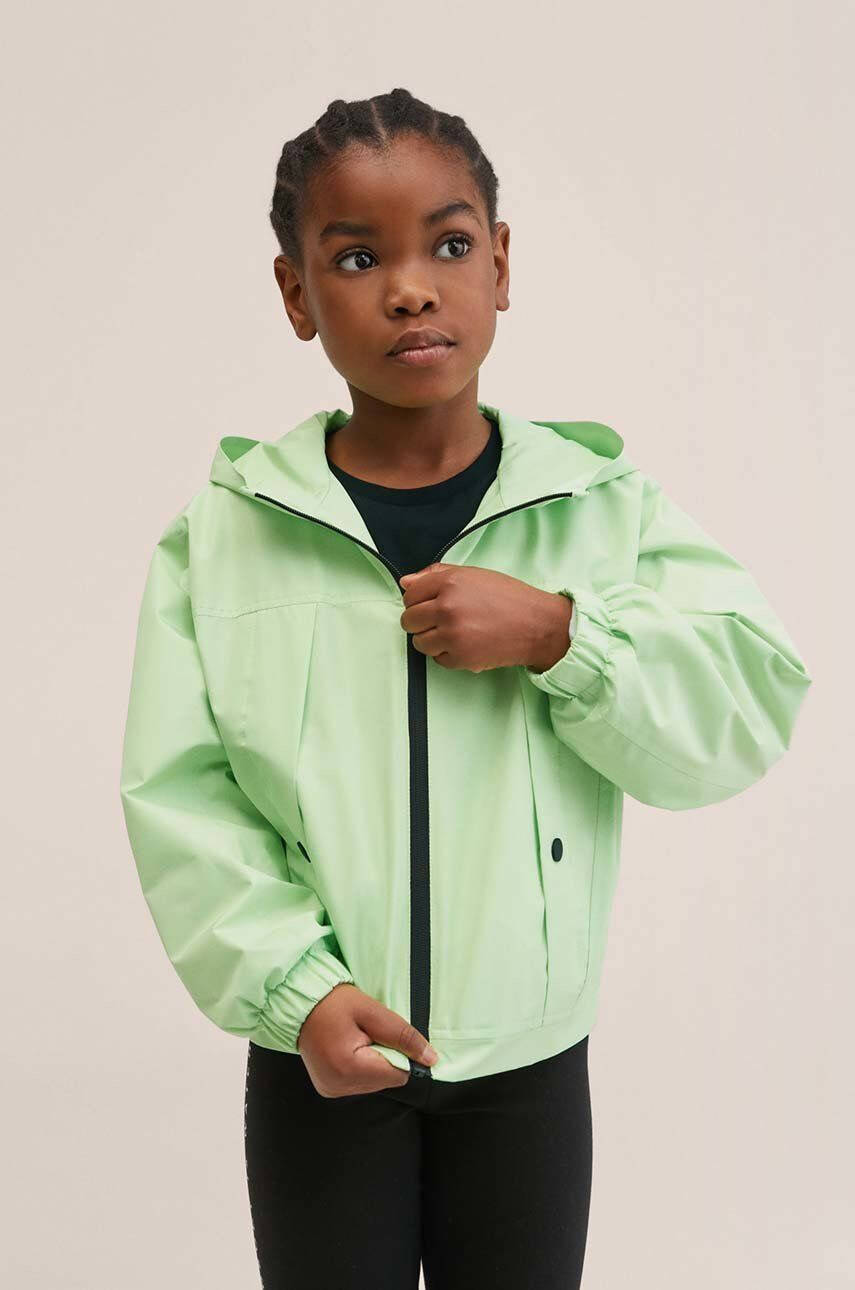 Mango Kids geaca copii Selena culoarea verde - Pled.ro