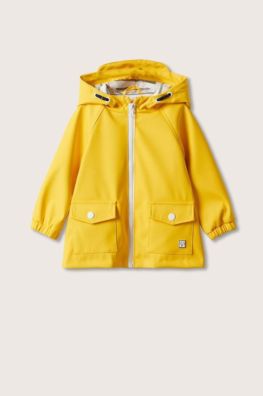 Mango Kids geaca de ploaie copii Rain culoarea galben - Pled.ro