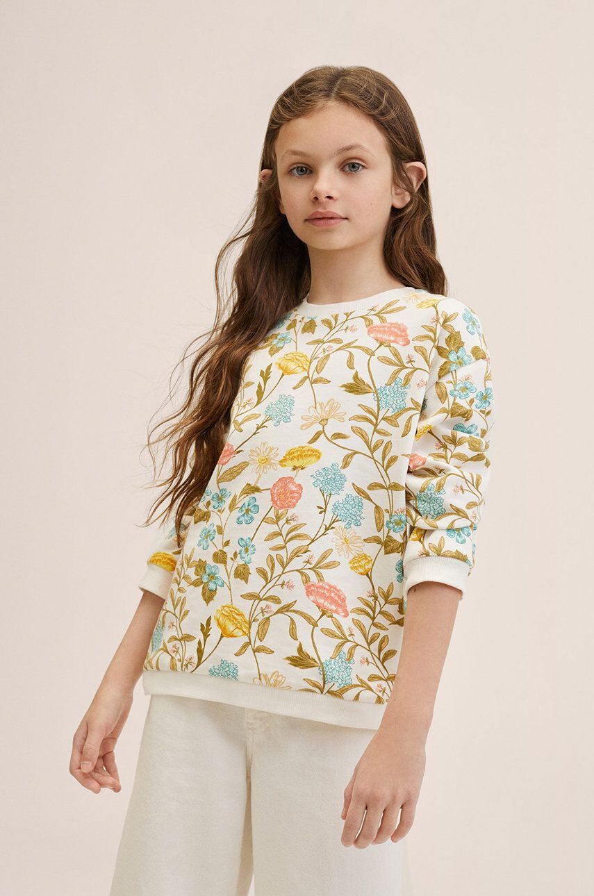 Mango Kids hanorac de bumbac pentru copii Flowers - Pled.ro