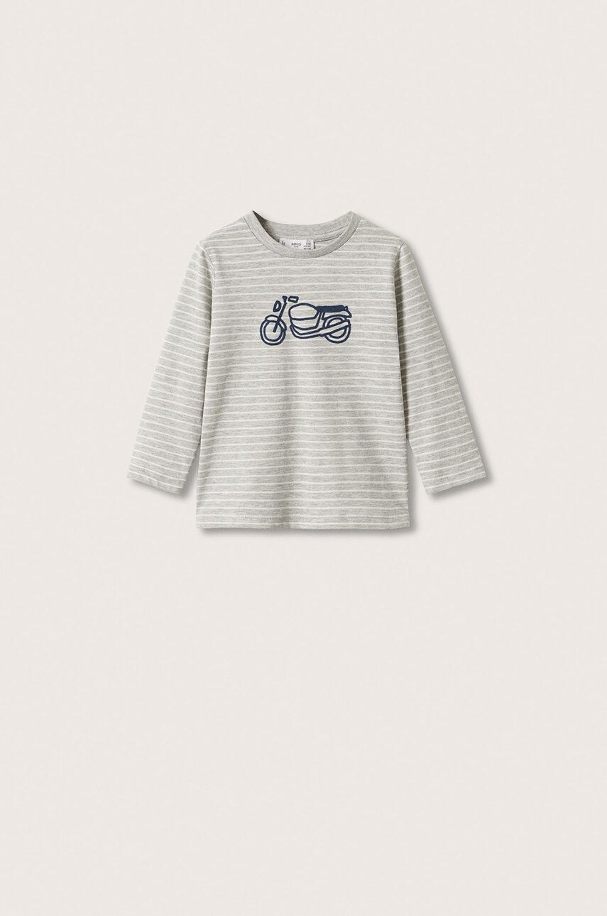 Mango Kids longsleeve copii culoarea gri modelator - Pled.ro