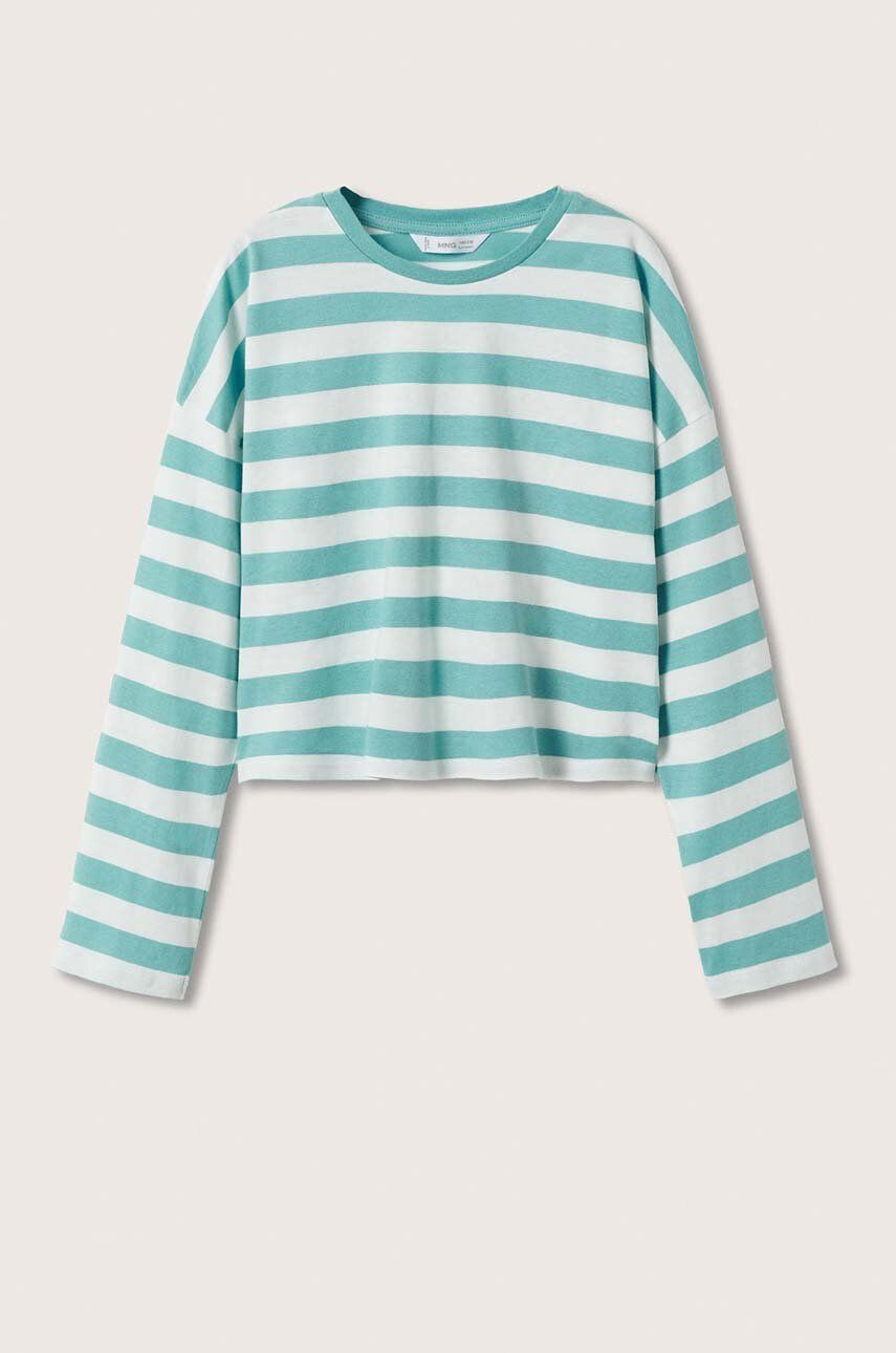 Mango Kids longsleeve din bumbac pentru copii culoarea verde - Pled.ro