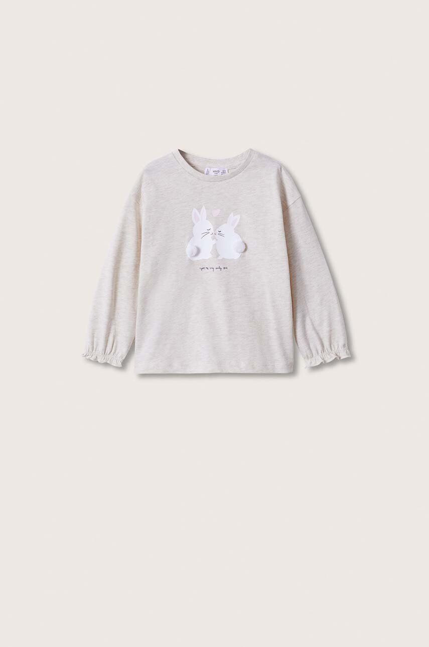 Mango Kids longsleeve din bumbac pentru copii culoarea portocaliu - Pled.ro