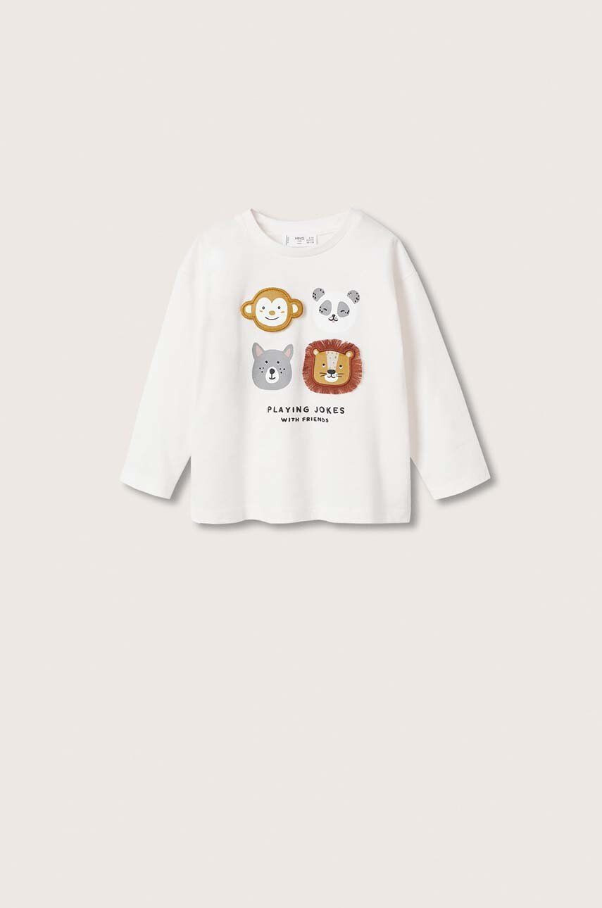 Mango Kids Longsleeve din bumbac pentru copii Animals - Pled.ro