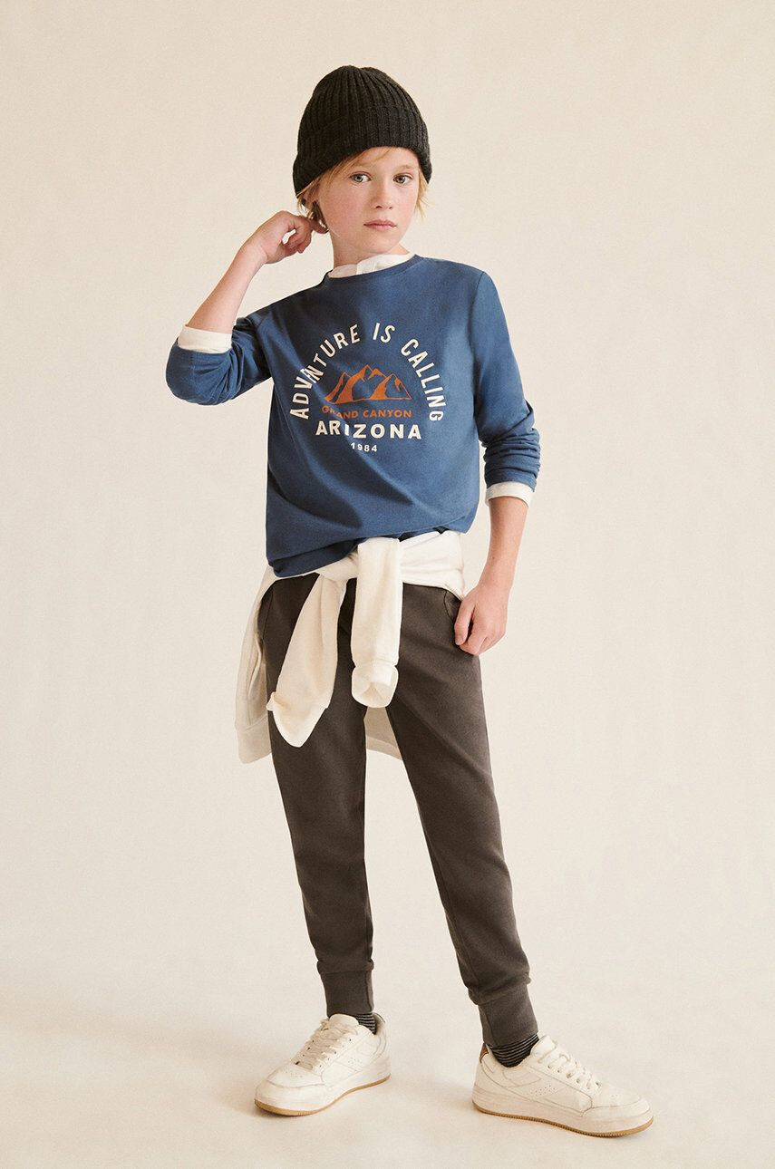 Mango Kids Longsleeve din bumbac pentru copii Arizona - Pled.ro