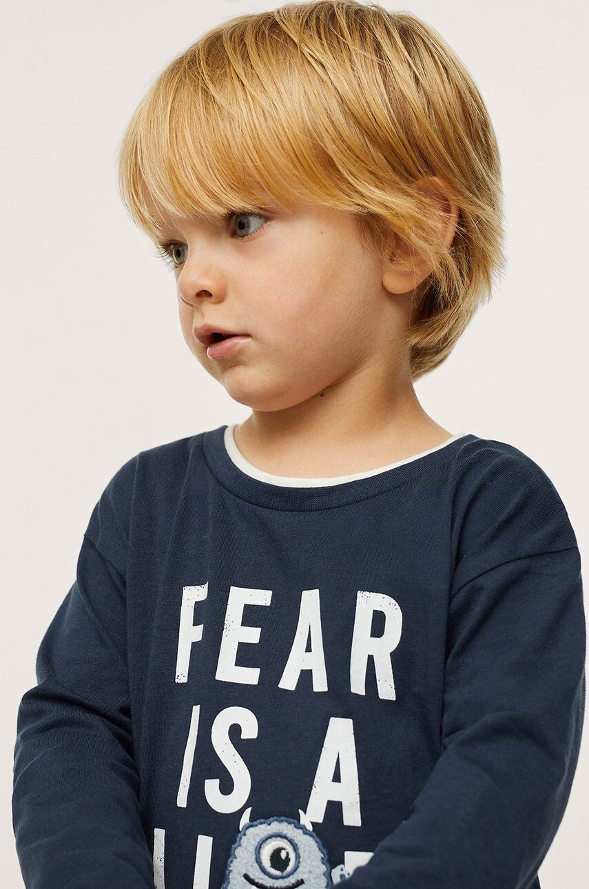 Mango Kids Longsleeve din bumbac pentru copii Fear - Pled.ro