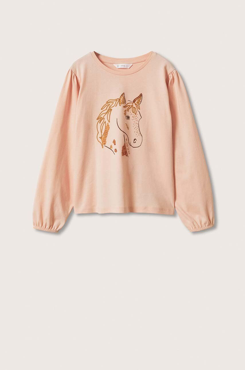 Mango Kids Longsleeve din bumbac pentru copii Horse - Pled.ro