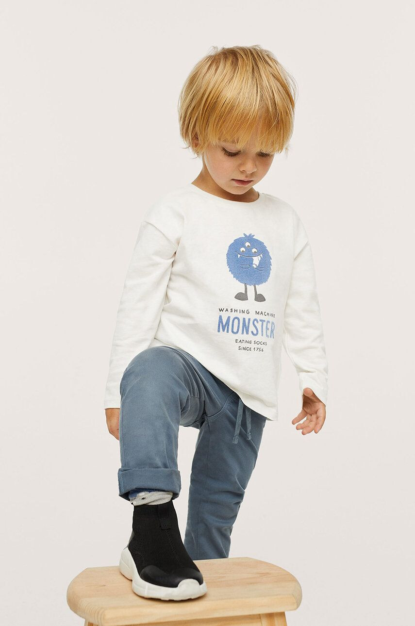 Mango Kids Longsleeve din bumbac pentru copii Monster - Pled.ro