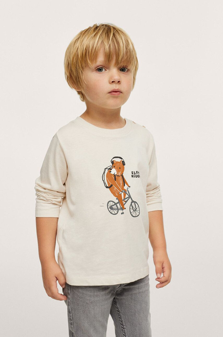 Mango Kids Longsleeve din bumbac pentru copii Slow - Pled.ro