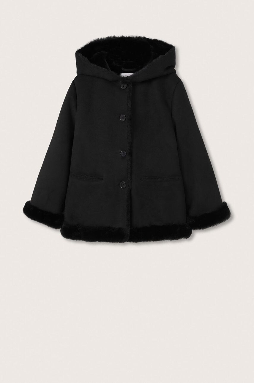 Mango Kids Palton copii Black - Pled.ro