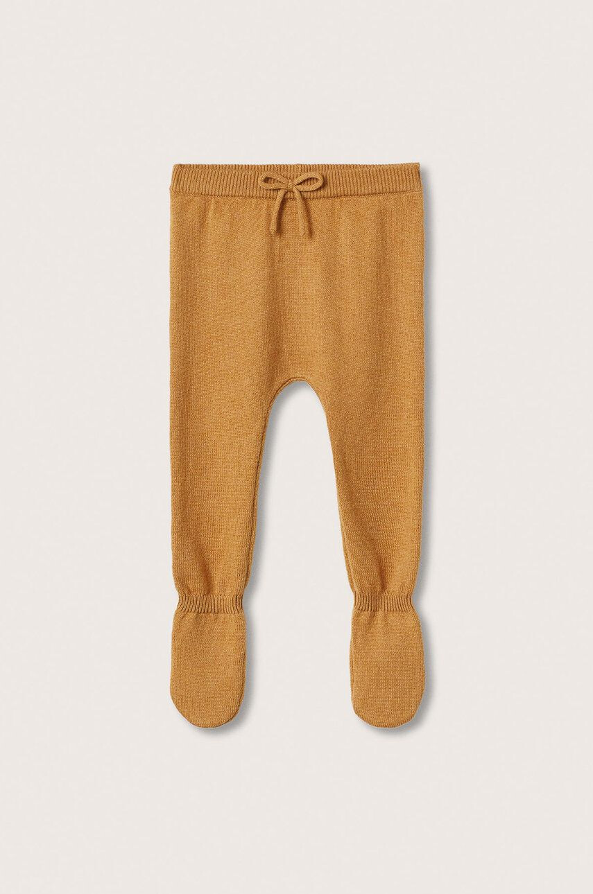 Mango Kids pantaloni bebe culoarea galben - Pled.ro