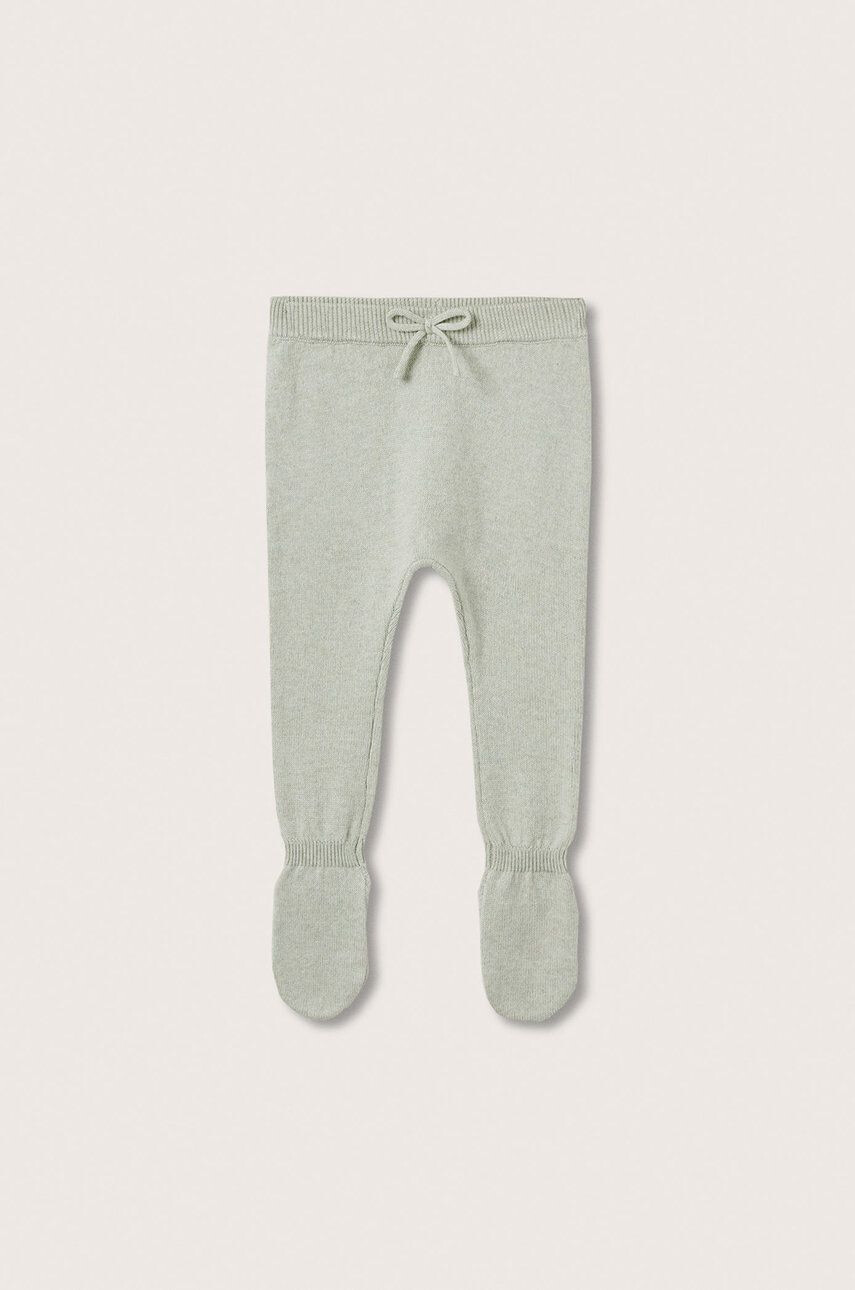 Mango Kids pantaloni bebe culoarea verde - Pled.ro