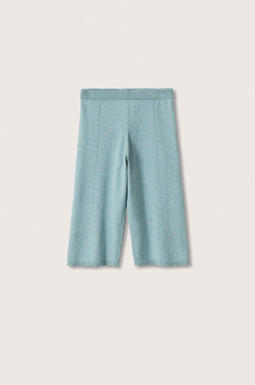 Mango Kids pantaloni copii culoarea verde melanj - Pled.ro