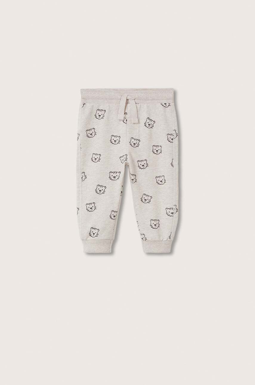 Mango Kids pantaloni copii culoarea bej modelator - Pled.ro