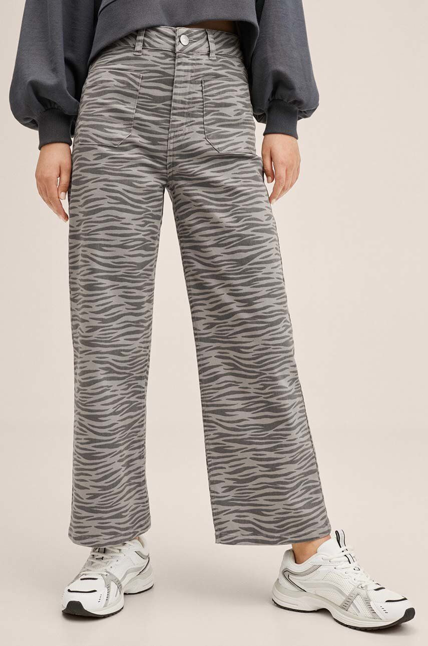 Mango Kids pantaloni copii culoarea gri modelator - Pled.ro