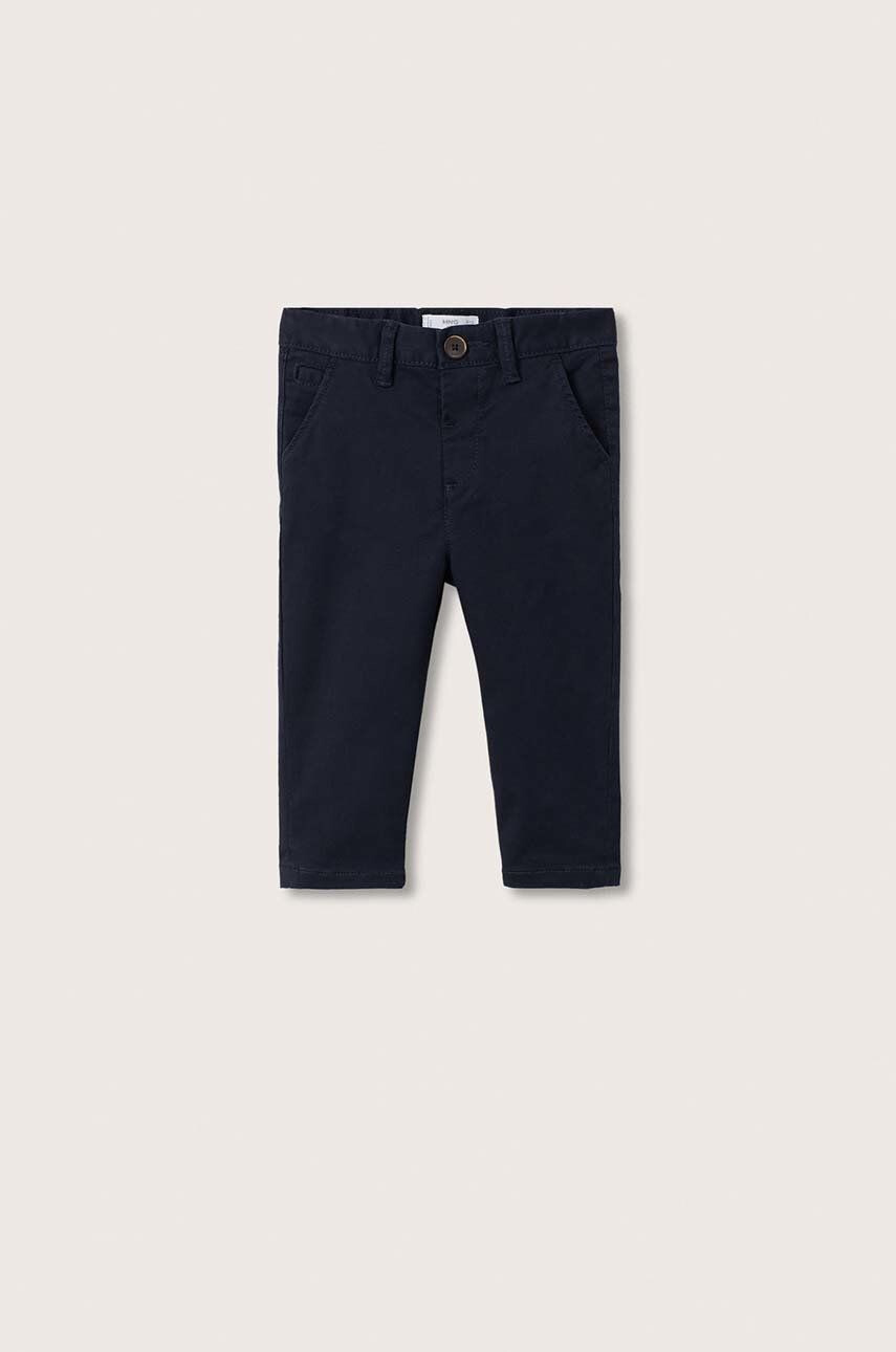 Mango Kids pantaloni copii culoarea gri neted - Pled.ro