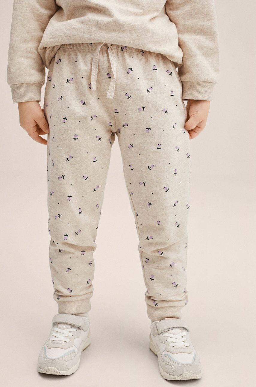 Mango Kids pantaloni copii culoarea bej modelator - Pled.ro