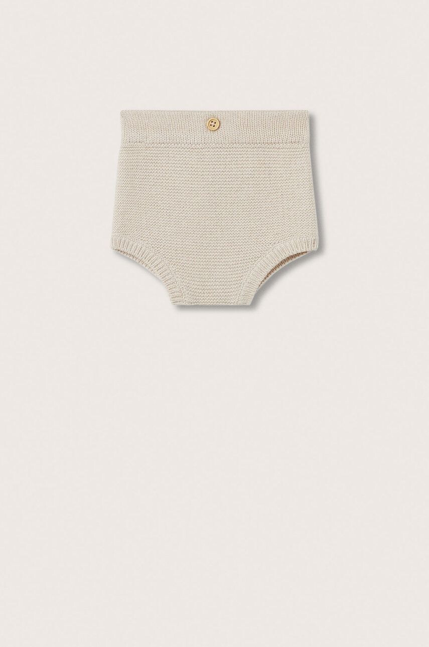 Mango Kids pantaloni scurti bebe culoarea bej - Pled.ro