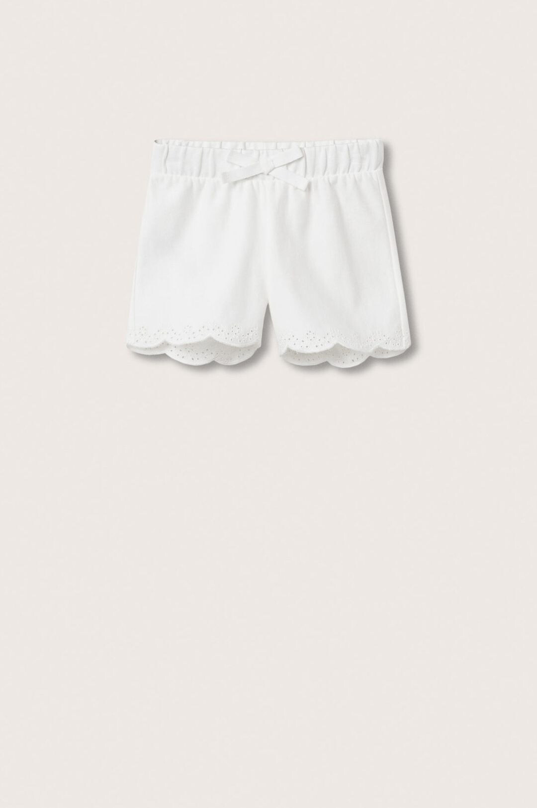 Mango Kids pantaloni scurti copii Iris culoarea alb neted - Pled.ro