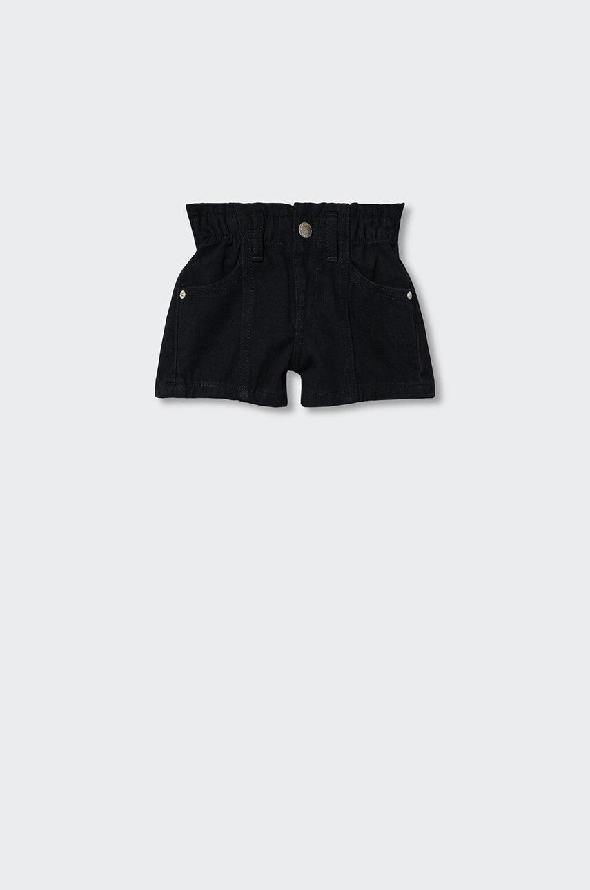 Mango Kids pantaloni scurti din denim pentru copii Laura culoarea gri neted - Pled.ro