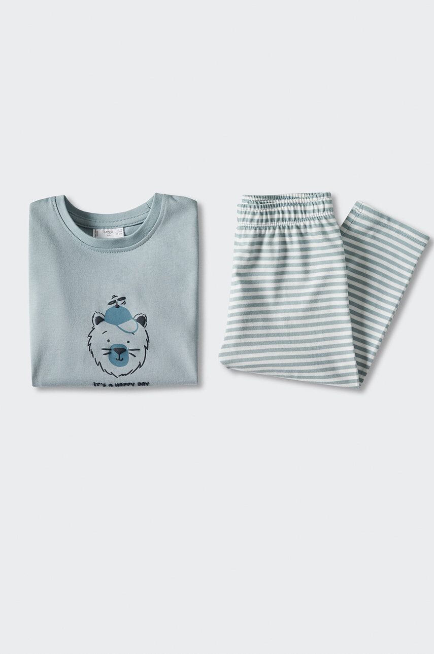 Mango Kids pijamale de bumbac Bear cu imprimeu - Pled.ro