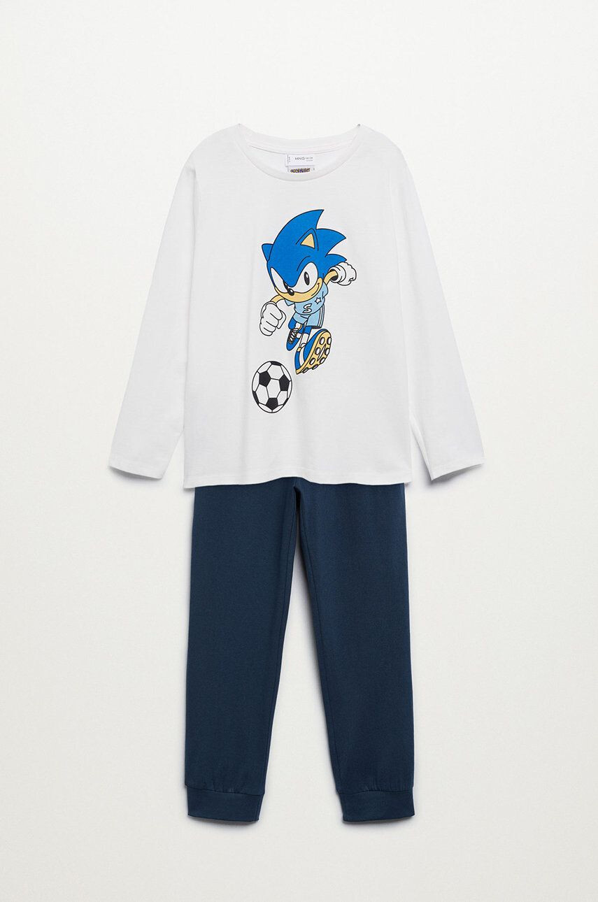 Mango Kids Pijamale de bumbac pentru copii Sonic - Pled.ro