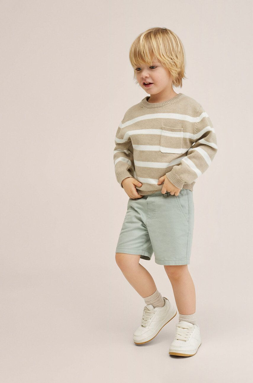 Mango Kids pulover de bumbac pentru copii Cooper culoarea bej light - Pled.ro