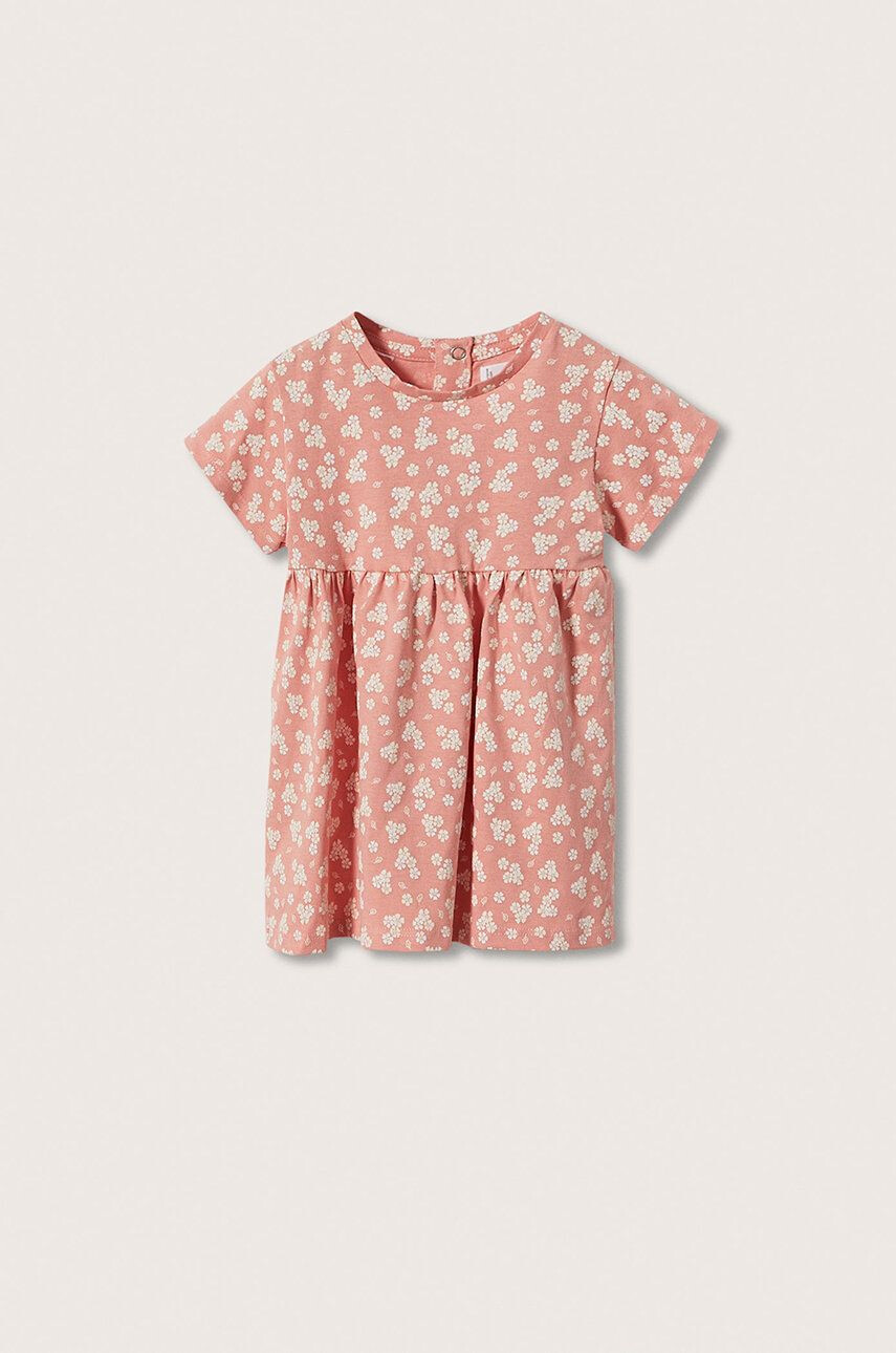 Mango Kids rochie din bumbac pentru copii Vicky culoarea roz mini evazati - Pled.ro